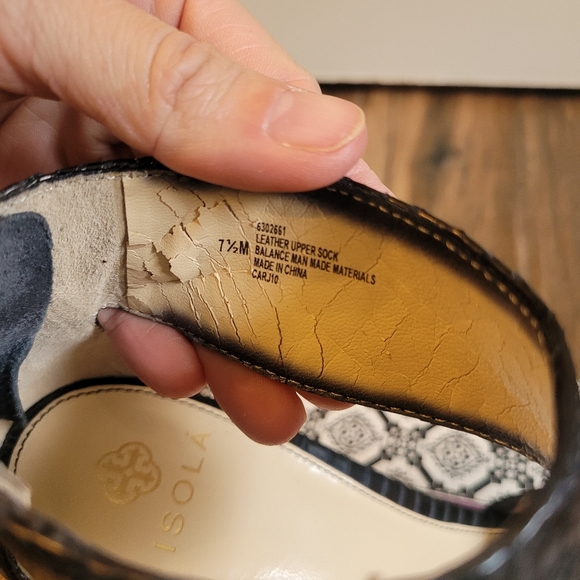 NWOT Isola Oasis Black Snake Print Cork Wedge Sandals - Picture 6 of 13